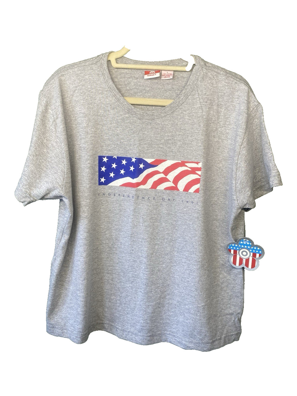 NEW Vintage Y2K Target Independence Day Short Sleeve Womens Medium Cotton Shirt